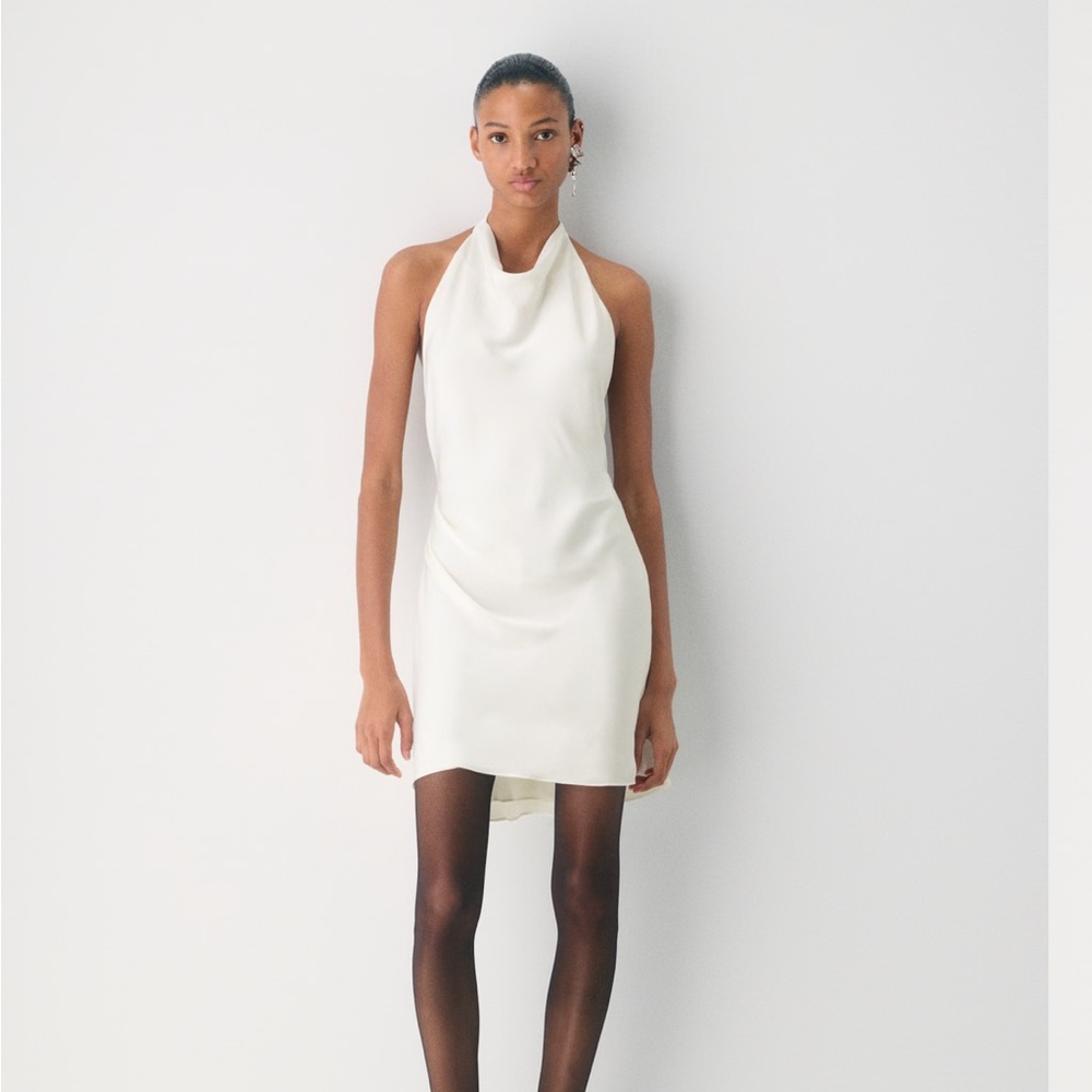 Elegant White Halter Dress